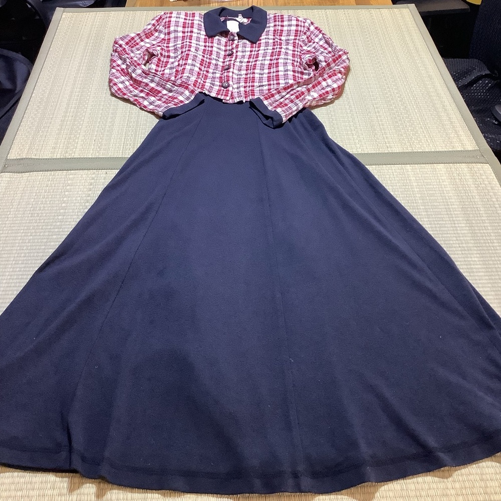 Vintage Only In L.A. 2 piece Dress Set Plaid Top With Maxi Dress 80s 90s